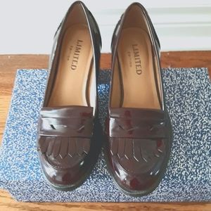 Burgundy Lamé Oxford shoes